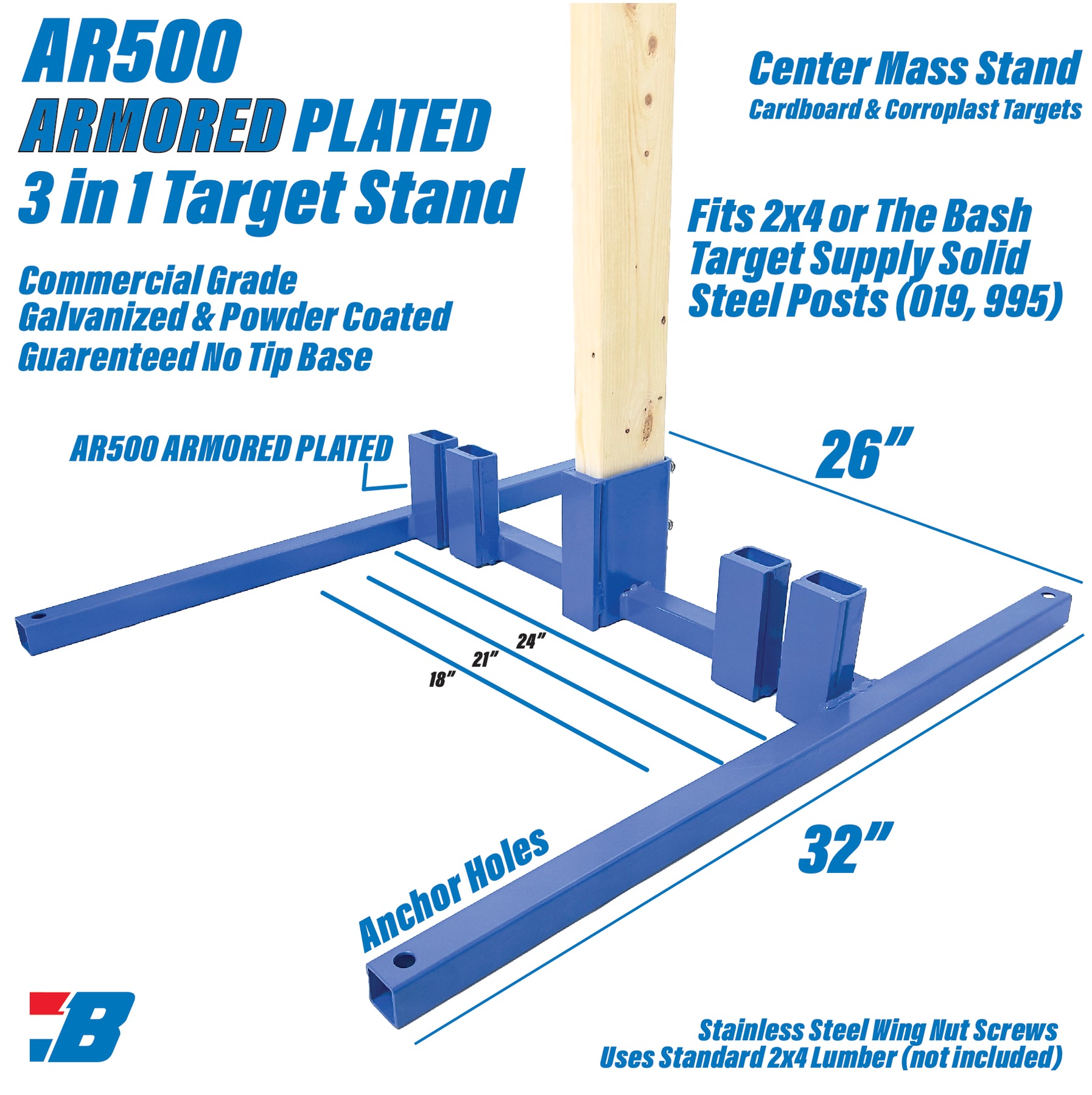 3-in-1 All Steel Stand — BASH TARGET SUPPLY