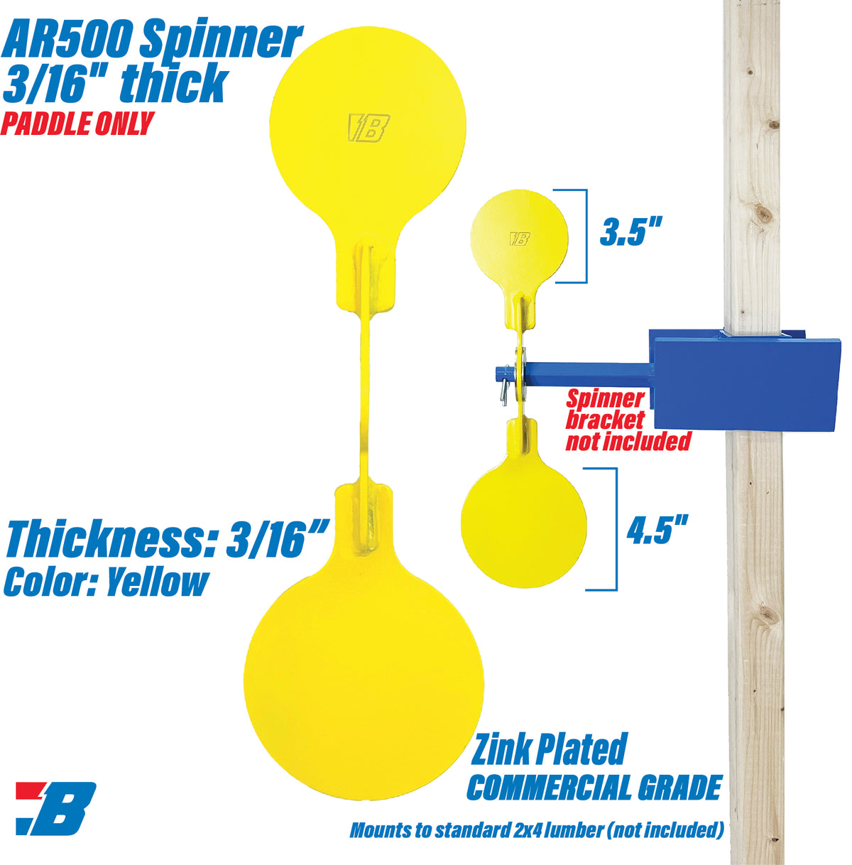 Spinner Paddles - ALL Thicknesses - PADDLES ONLY — BASH TARGET SUPPLY