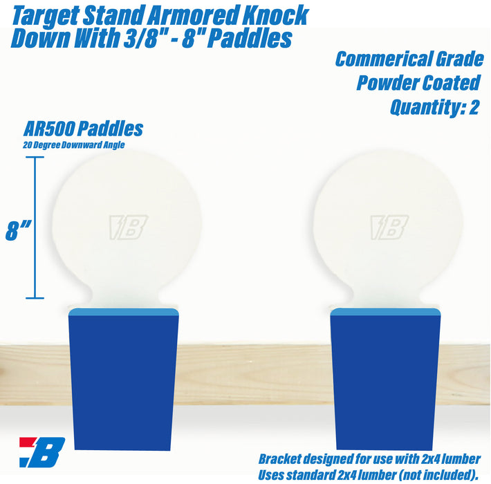 993-TargetStandKnockDown 2x4-3/8"" - 8" (Set of 2)